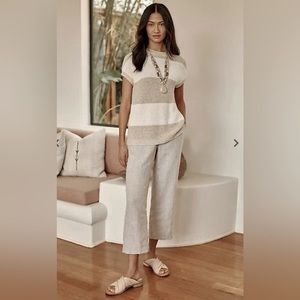 J. Jill - linen rayon wide leg crop pants